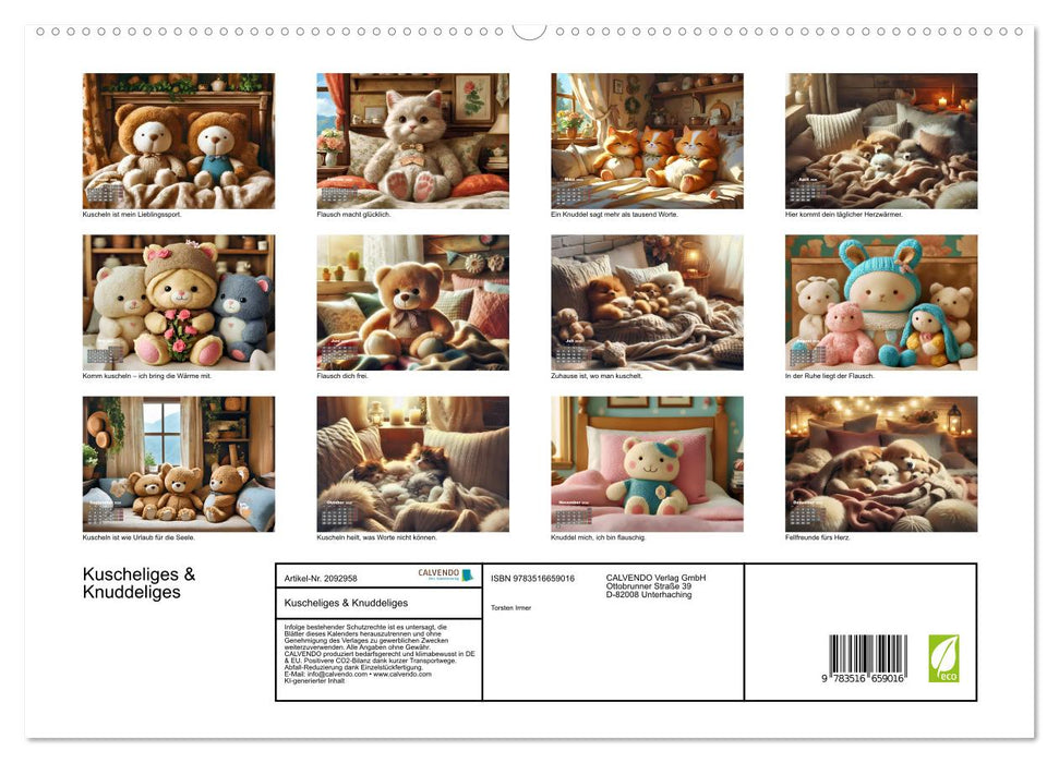 Kuscheliges & Knuddeliges (CALVENDO Premium Wandkalender 2026)