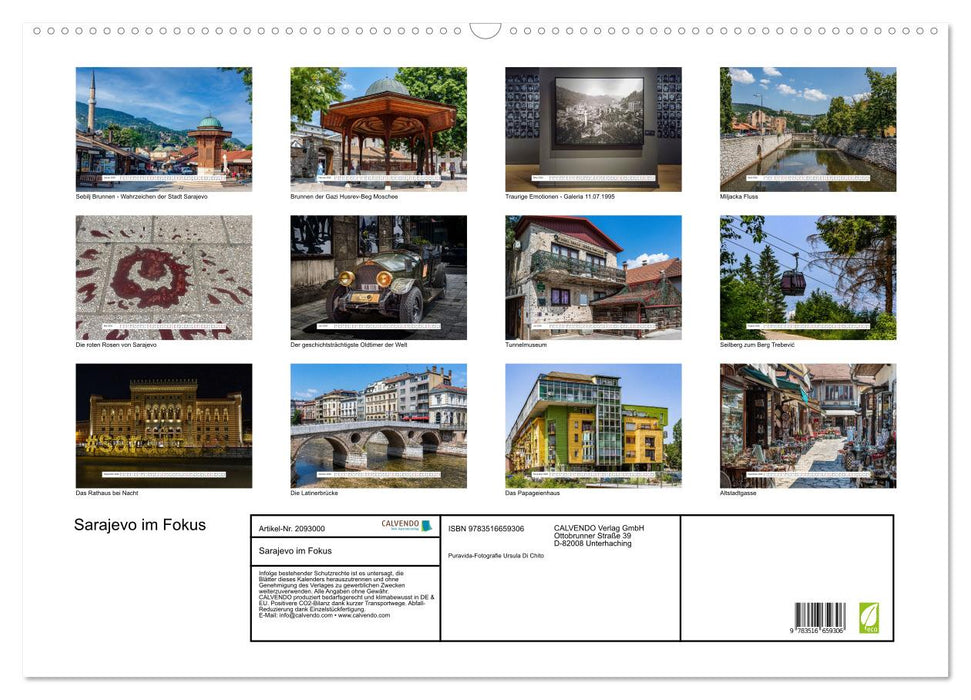 Sarajevo im Fokus (CALVENDO Wandkalender 2026)