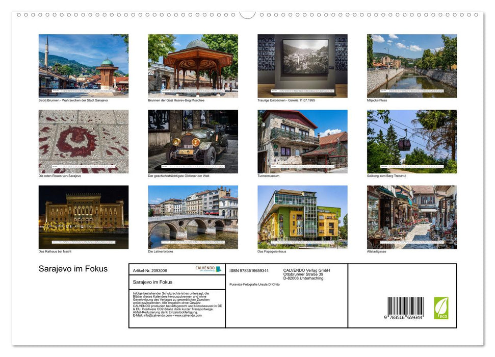 Sarajevo im Fokus (CALVENDO Premium Wandkalender 2026)