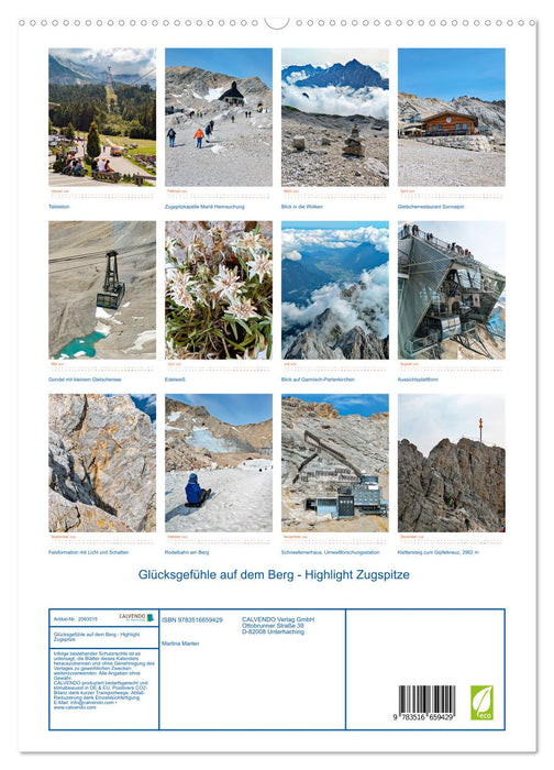 Glücksgefühle auf dem Berg - Highlight Zugspitze (CALVENDO Premium Wandkalender 2026)