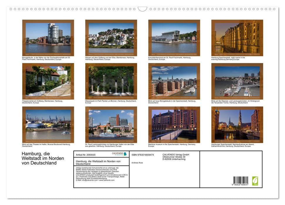 Hamburg, die Weltstadt im Norden von Deutschland (CALVENDO Wandkalender 2026)