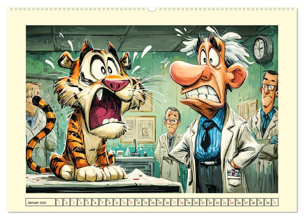 Beim Tierarzt! Tierisch schräge Besuche in der Vetklinik (CALVENDO Wandkalender 2026)