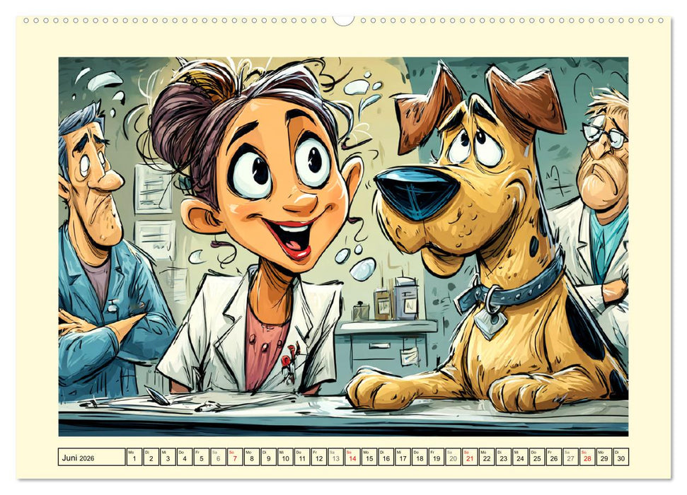 Beim Tierarzt! Tierisch schräge Besuche in der Vetklinik (CALVENDO Wandkalender 2026)