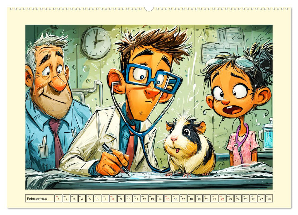 Beim Tierarzt! Tierisch schräge Besuche in der Vetklinik (CALVENDO Premium Wandkalender 2026)