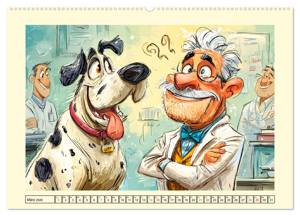 Beim Tierarzt! Tierisch schräge Besuche in der Vetklinik (CALVENDO Premium Wandkalender 2026)