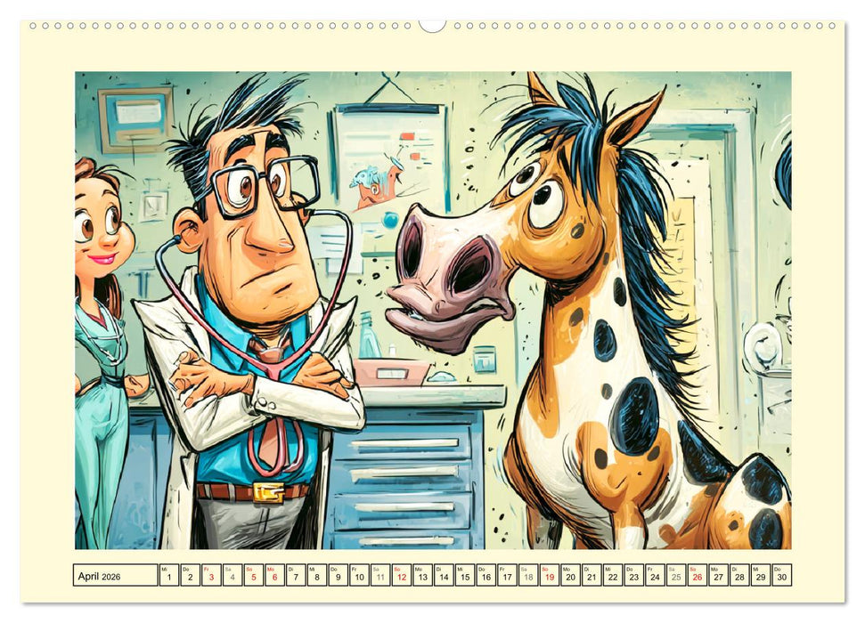 Beim Tierarzt! Tierisch schräge Besuche in der Vetklinik (CALVENDO Premium Wandkalender 2026)
