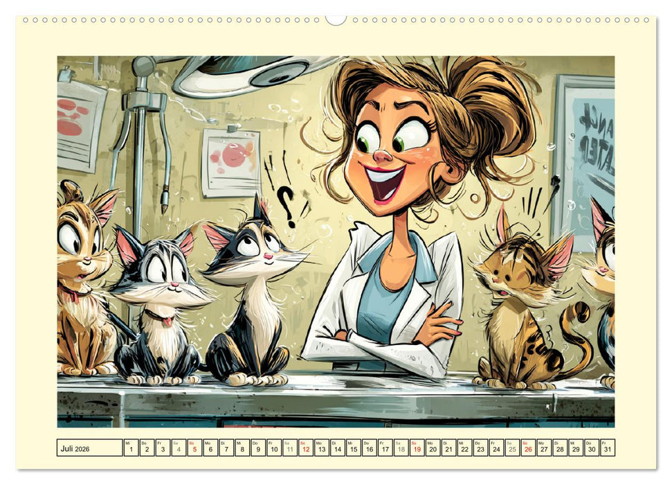 Beim Tierarzt! Tierisch schräge Besuche in der Vetklinik (CALVENDO Premium Wandkalender 2026)