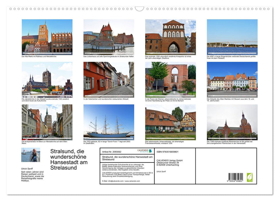 Stralsund, die wunderschöne Hansestadt am Strelasund (CALVENDO Wandkalender 2026)