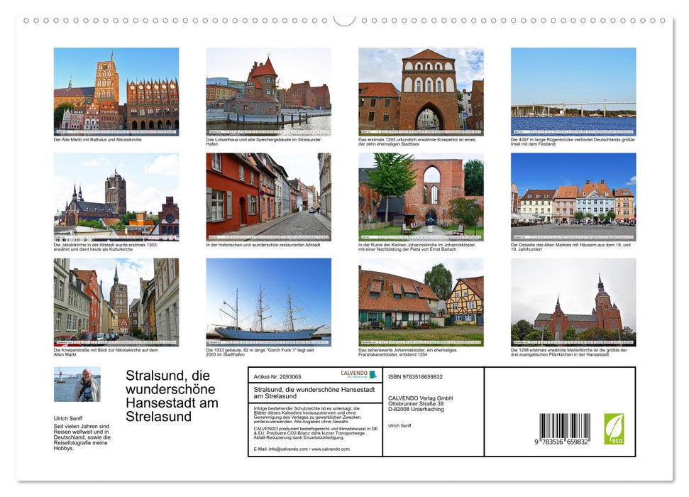 Stralsund, die wunderschöne Hansestadt am Strelasund (CALVENDO Premium Wandkalender 2026)