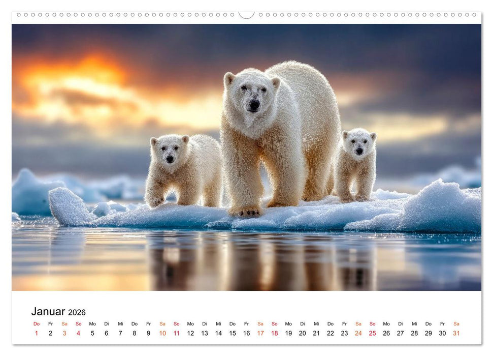 Eisbären - die Stimme der Wildnis (CALVENDO Wandkalender 2026)
