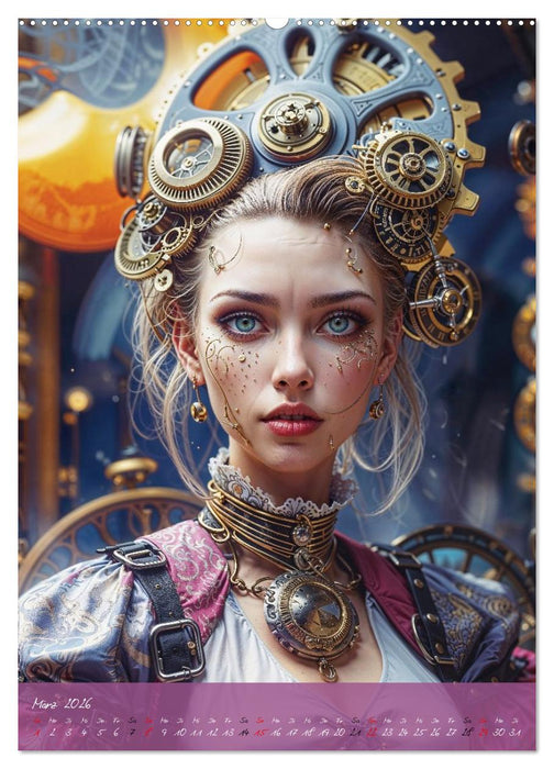 Fantasie-Königinnen des Steampunk - Digitale Kunst (CALVENDO Wandkalender 2026)