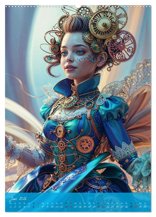 Fantasie-Königinnen des Steampunk - Digitale Kunst (CALVENDO Wandkalender 2026)