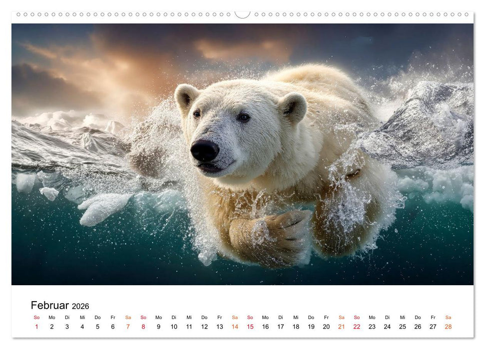 Eisbären - die Stimme der Wildnis (CALVENDO Premium Wandkalender 2026)