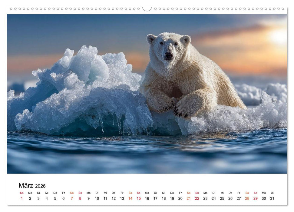 Eisbären - die Stimme der Wildnis (CALVENDO Premium Wandkalender 2026)
