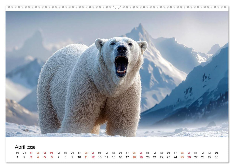 Eisbären - die Stimme der Wildnis (CALVENDO Premium Wandkalender 2026)