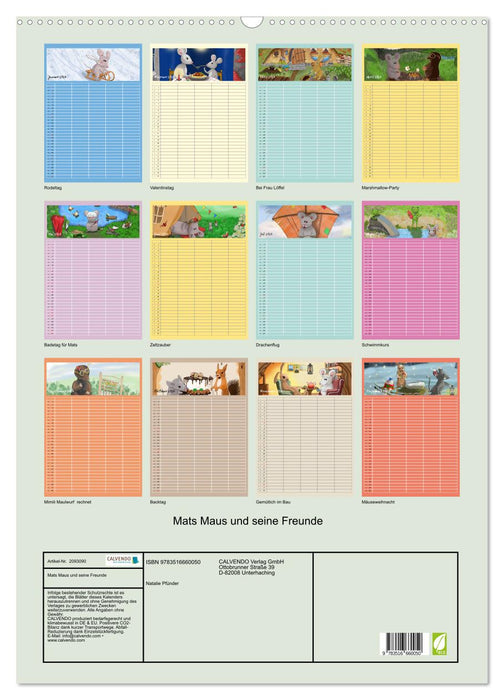Mats Maus und seine Freunde (CALVENDO Wandkalender 2026)