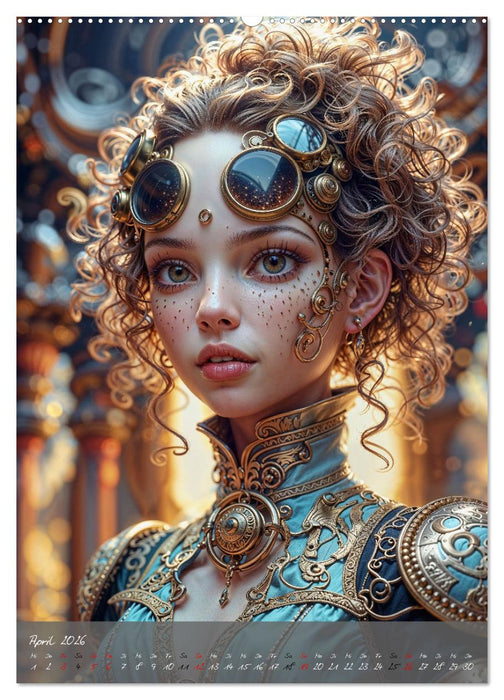Fantasie-Königinnen des Steampunk - Digitale Kunst (CALVENDO Premium Wandkalender 2026)