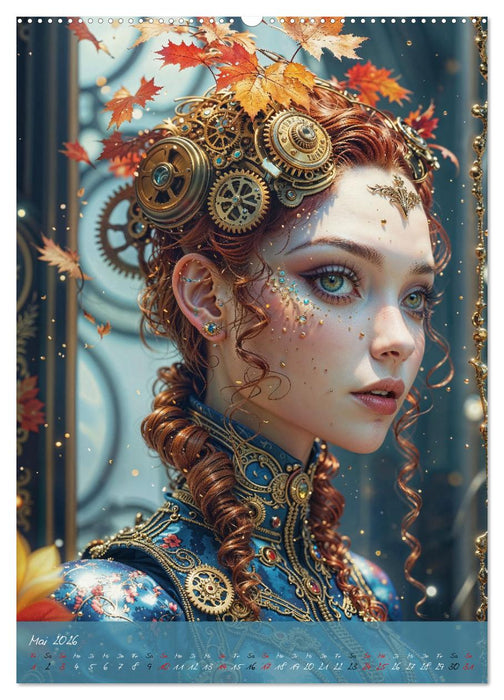 Fantasie-Königinnen des Steampunk - Digitale Kunst (CALVENDO Premium Wandkalender 2026)