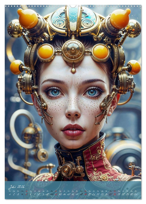 Fantasie-Königinnen des Steampunk - Digitale Kunst (CALVENDO Premium Wandkalender 2026)