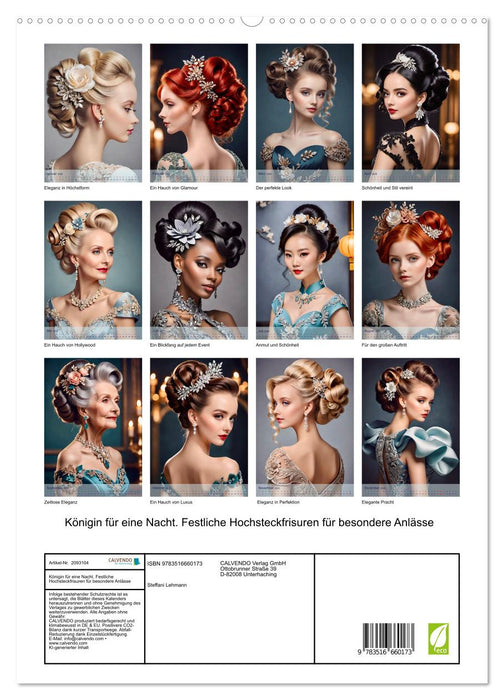 Königin für eine Nacht. Festliche Hochsteckfrisuren für besondere Anlässe (CALVENDO Premium Wandkalender 2026)