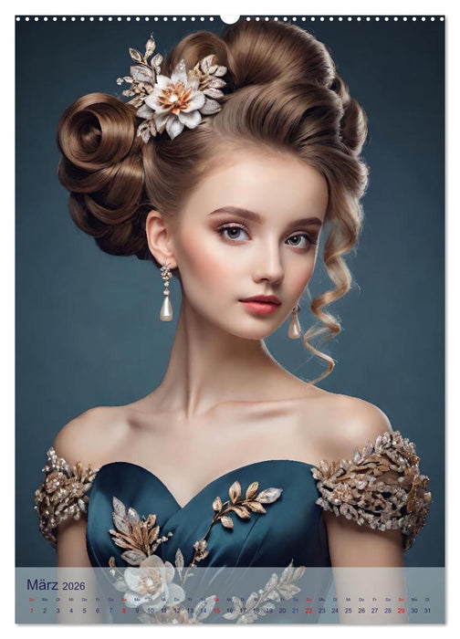 Königin für eine Nacht. Festliche Hochsteckfrisuren für besondere Anlässe (CALVENDO Premium Wandkalender 2026)