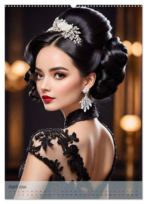 Königin für eine Nacht. Festliche Hochsteckfrisuren für besondere Anlässe (CALVENDO Premium Wandkalender 2026)