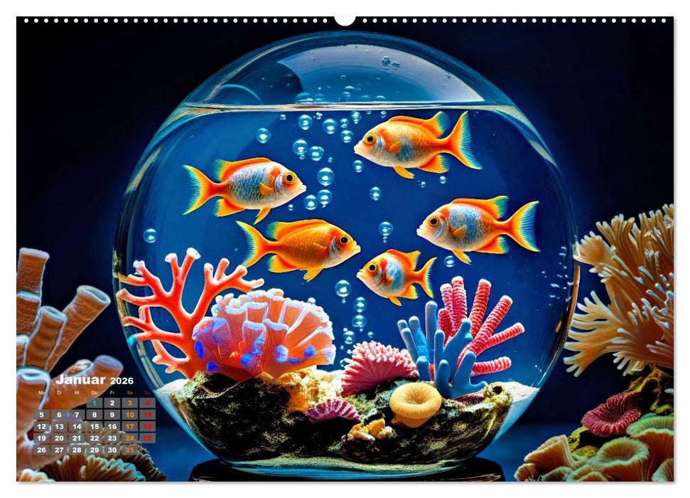 Aquarium in einer Glaskugel (CALVENDO Wandkalender 2026)
