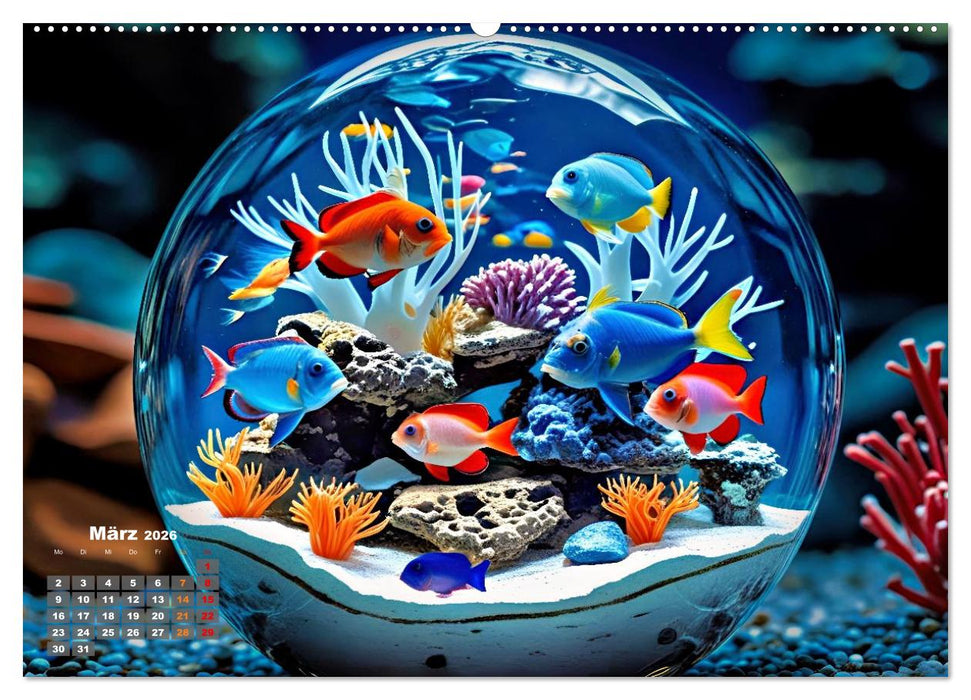 Aquarium in einer Glaskugel (CALVENDO Wandkalender 2026)