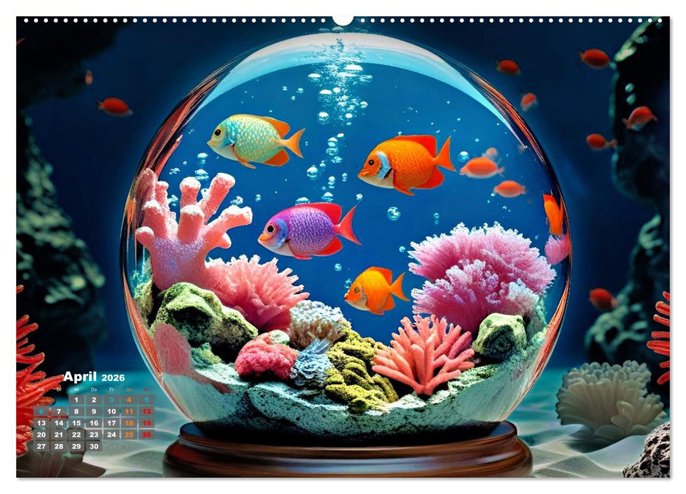 Aquarium in einer Glaskugel (CALVENDO Wandkalender 2026)