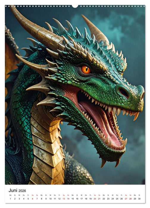 Drachenchroniken – Porträts legendärer Bestien (CALVENDO Wandkalender 2026)
