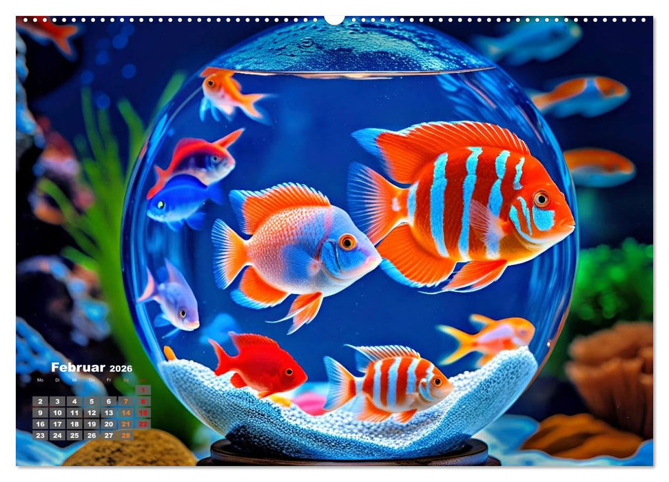 Aquarium in einer Glaskugel (CALVENDO Premium Wandkalender 2026)