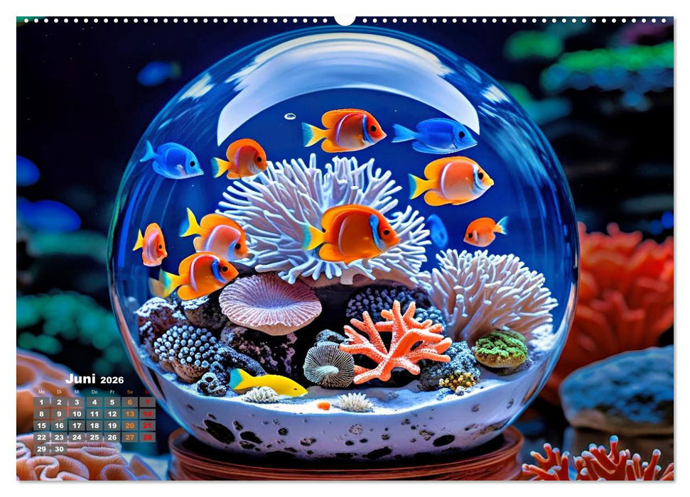 Aquarium in einer Glaskugel (CALVENDO Premium Wandkalender 2026)