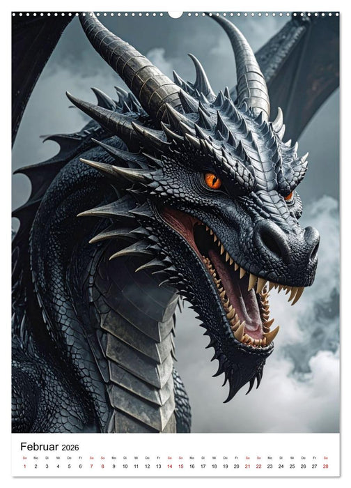 Drachenchroniken – Porträts legendärer Bestien (CALVENDO Premium Wandkalender 2026)