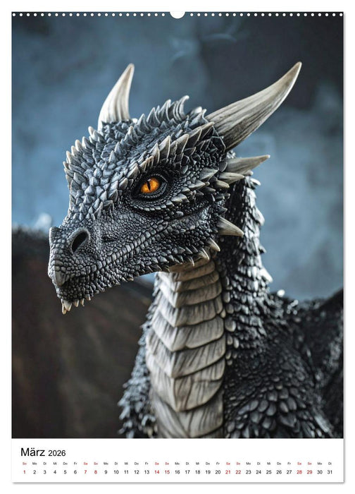 Drachenchroniken – Porträts legendärer Bestien (CALVENDO Premium Wandkalender 2026)