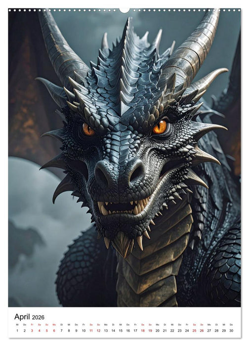 Drachenchroniken – Porträts legendärer Bestien (CALVENDO Premium Wandkalender 2026)