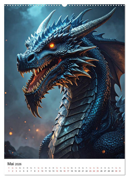 Drachenchroniken – Porträts legendärer Bestien (CALVENDO Premium Wandkalender 2026)