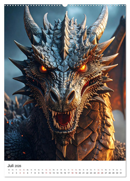 Drachenchroniken – Porträts legendärer Bestien (CALVENDO Premium Wandkalender 2026)