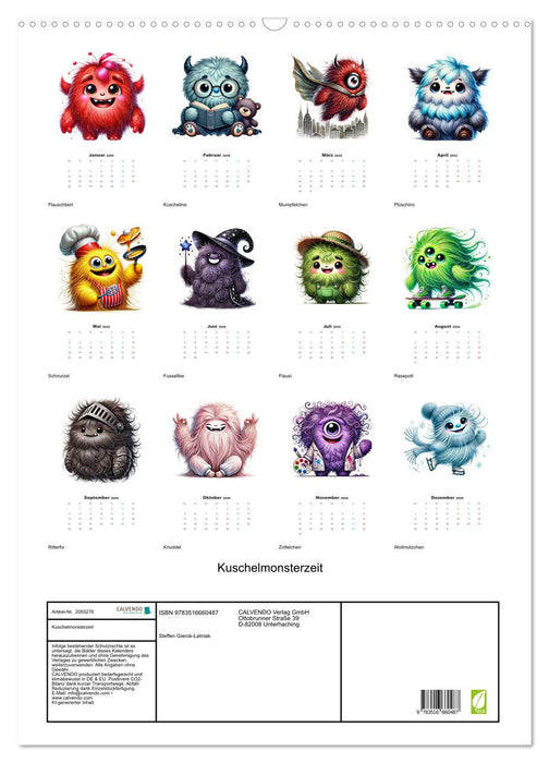 Kuschelmonsterzeit (CALVENDO Wandkalender 2026)
