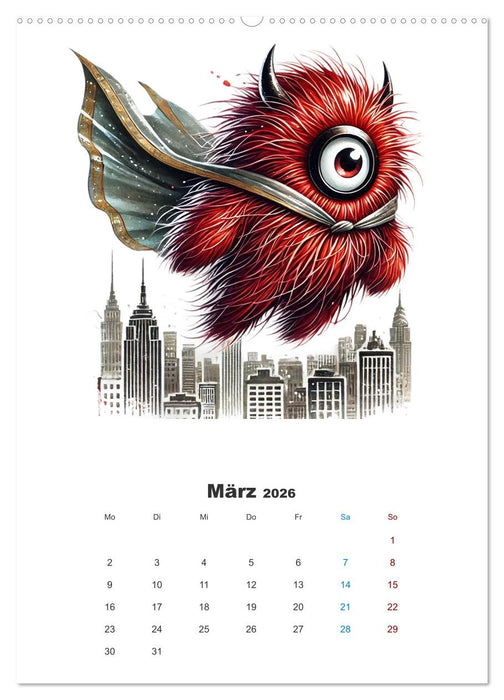 Kuschelmonsterzeit (CALVENDO Premium Wandkalender 2026)