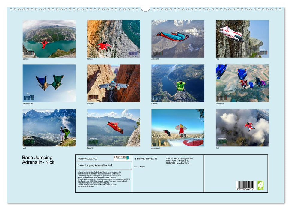 Base Jumping Adrenalin- Kick (CALVENDO Wandkalender 2026)