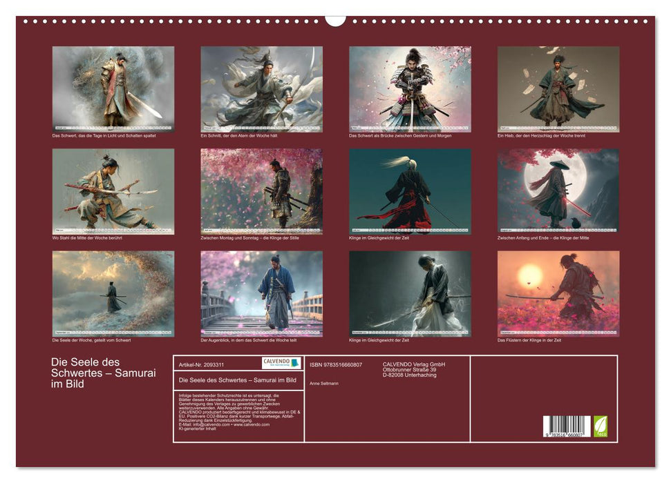 Die Seele des Schwertes – Samurai im Bild (CALVENDO Wandkalender 2026)