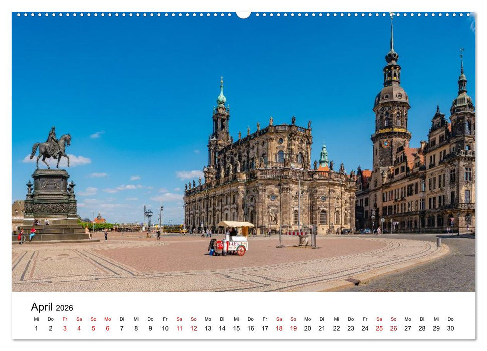 Dresden, Pure Eleganz an der Elbe (CALVENDO Wandkalender 2026)