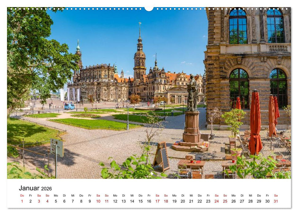 Dresden, Pure Eleganz an der Elbe (CALVENDO Premium Wandkalender 2026)