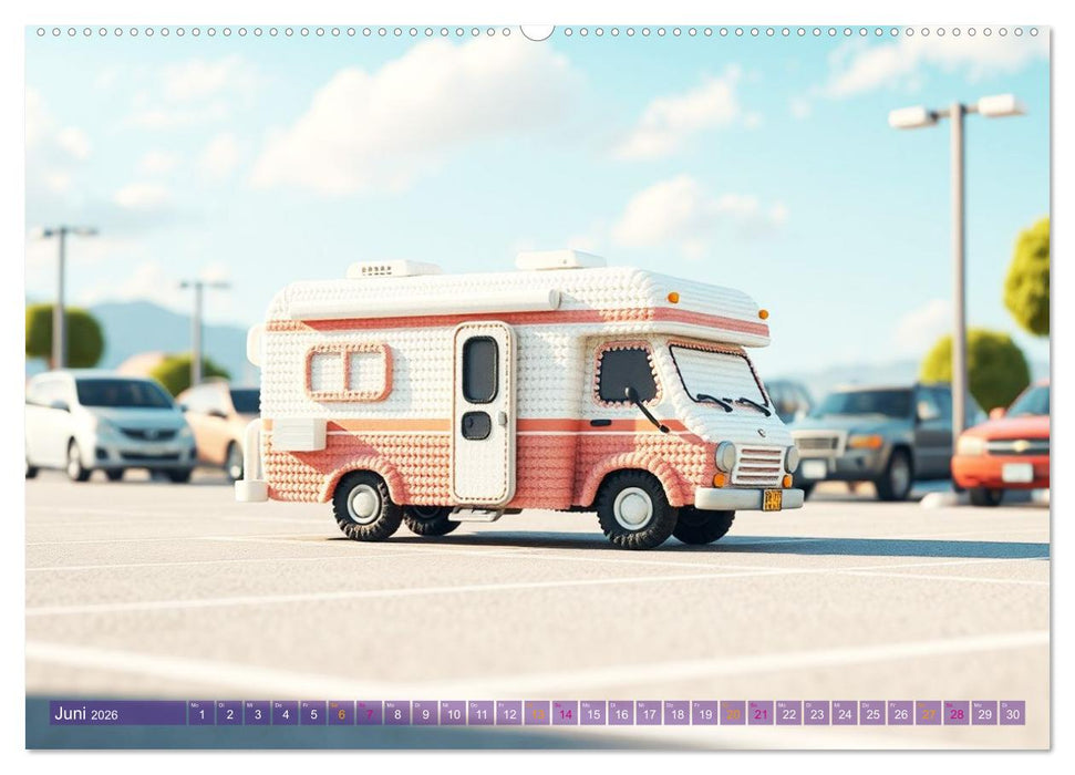 Amigurumi Fahrzeugträume - Häkelstyle in Pastelltönen (CALVENDO Wandkalender 2026)