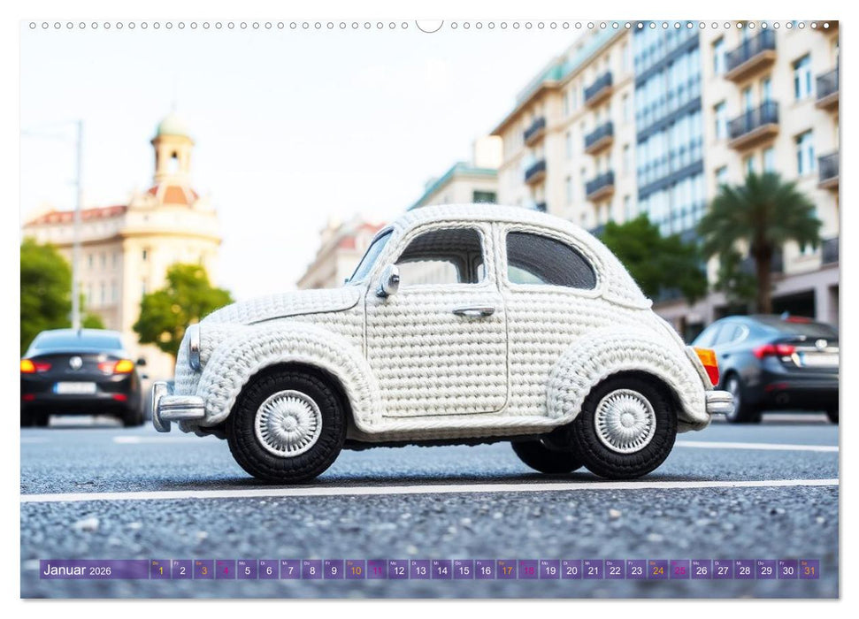 Amigurumi Fahrzeugträume - Häkelstyle in Pastelltönen (CALVENDO Premium Wandkalender 2026)