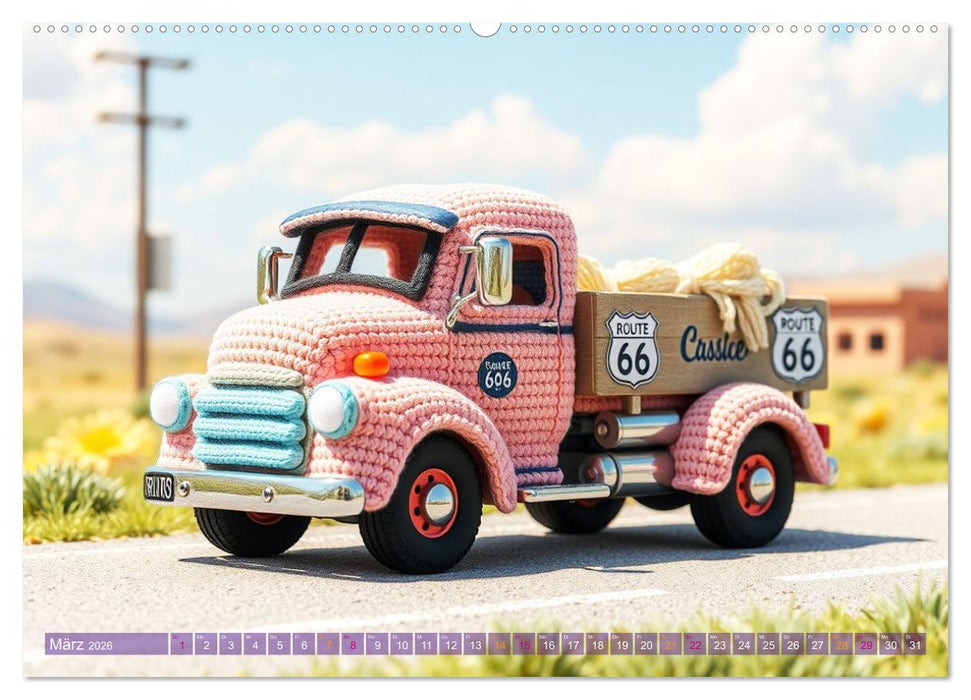 Amigurumi Fahrzeugträume - Häkelstyle in Pasteltönen (CALVENDO Premium Wandkalender 2026)