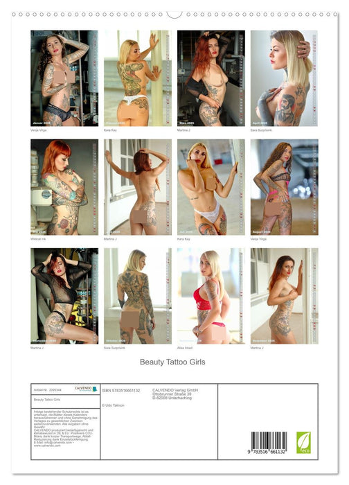 Beauty Tattoo Girls (CALVENDO Premium Wandkalender 2026)