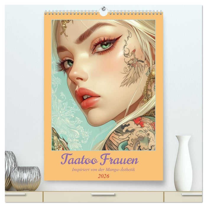 Taatoo Frauen - Inspiriert von der Manga-Ästhetik (CALVENDO Premium Wandkalender 2026)