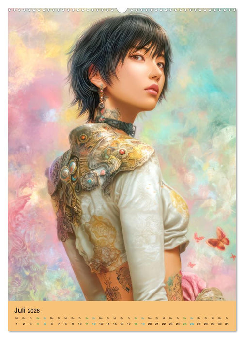 Taatoo Frauen - Inspiriert von der Manga-Ästhetik (CALVENDO Premium Wandkalender 2026)