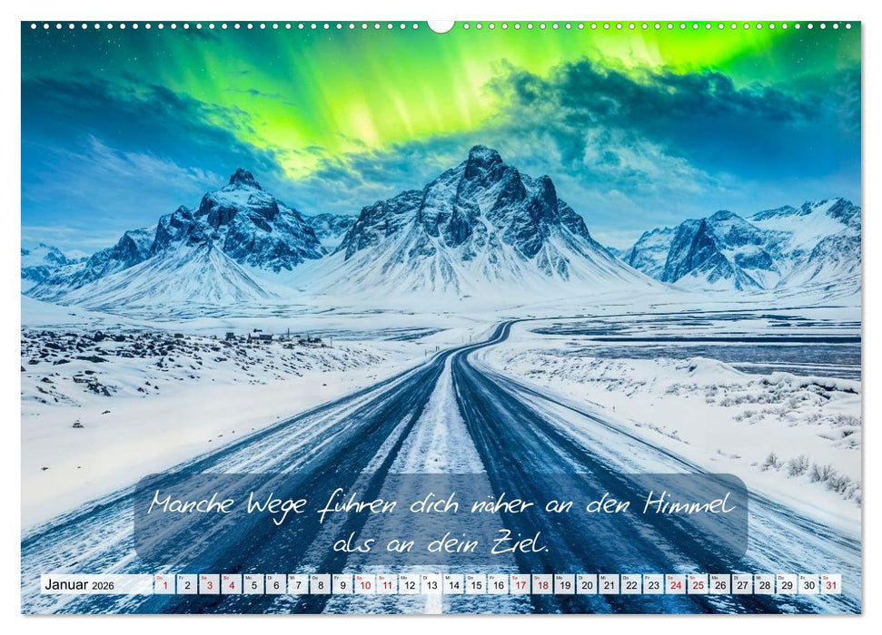 Wege zwischen Asphalt und Himmel - Achtsamkeitskalender mit Weisheiten (CALVENDO Wandkalender 2026)